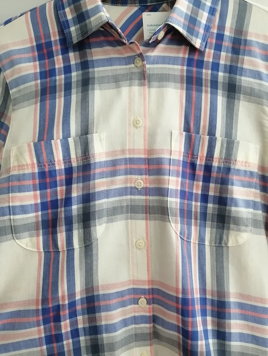 NWT Icebreaker Cool Lite Kahla Long Sleeve Plaid Button Up Wool Lyocell Blend XS - Picture 7 of 16